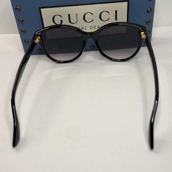 GUCCI GG0631S 001 round sunglass comes black frame with grey gradient lenses - Picture 5 of 12
